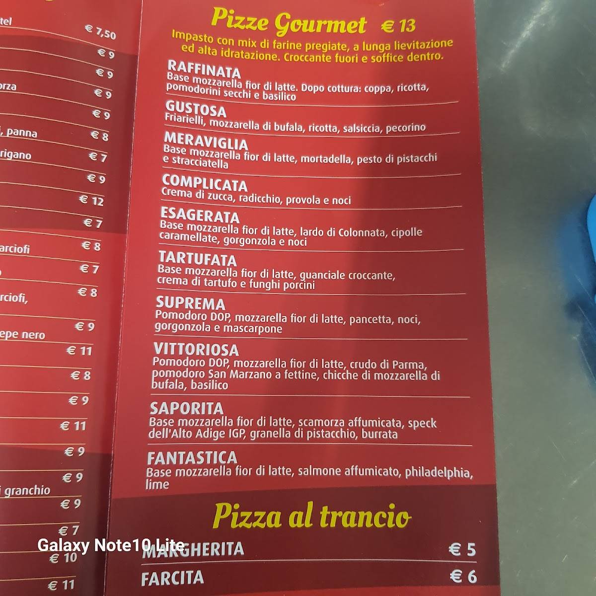Menu di Pizzeria Spaghetteria Lupin 