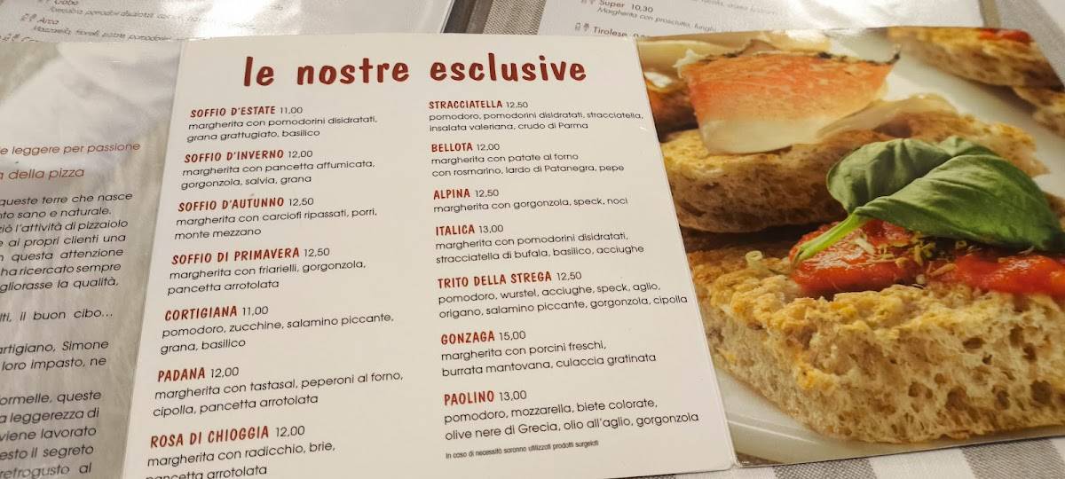 Menu di Pizzeria Trattoria La Strega 