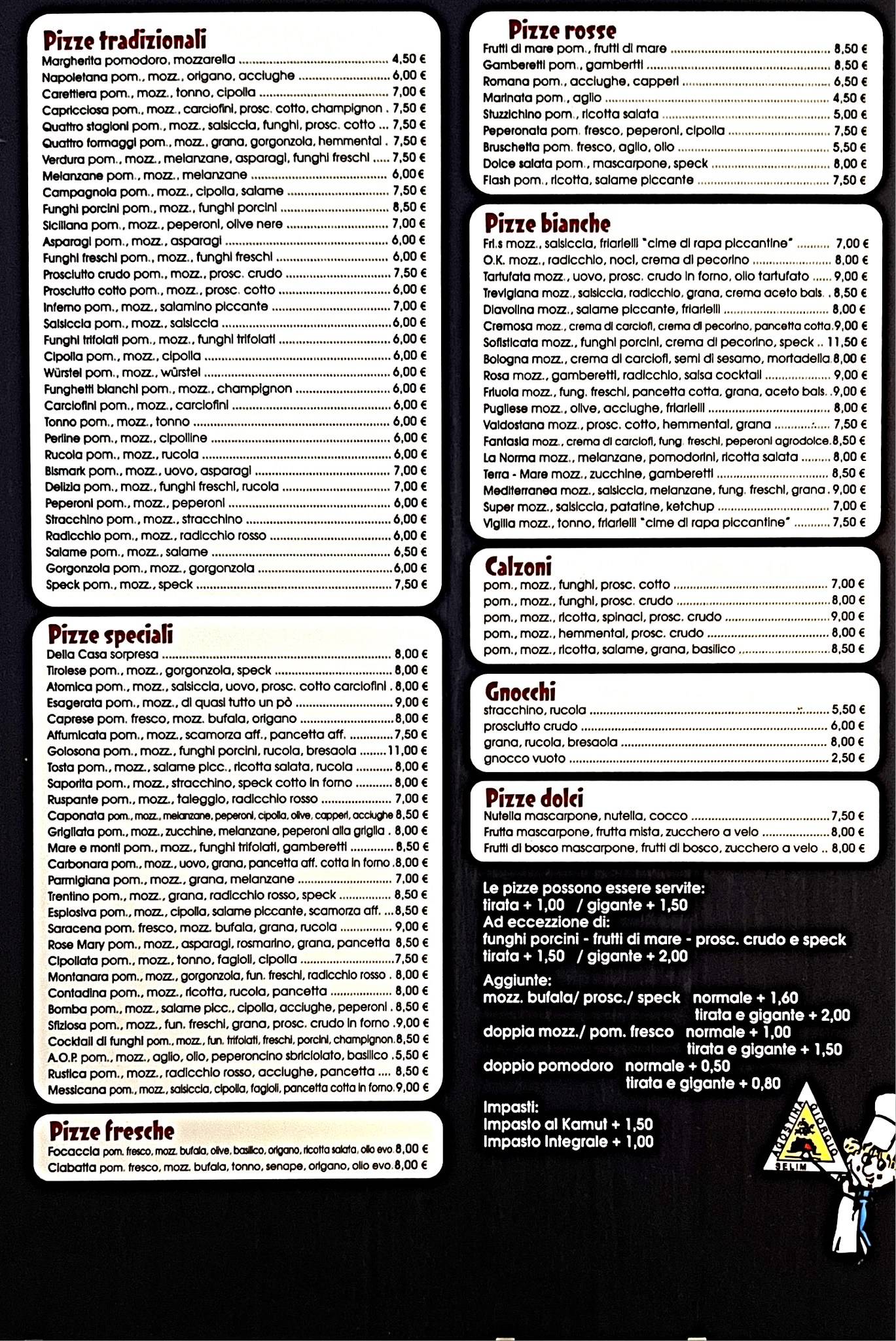 Menu di Pizzeria Triangolo San Matteo della Decima 