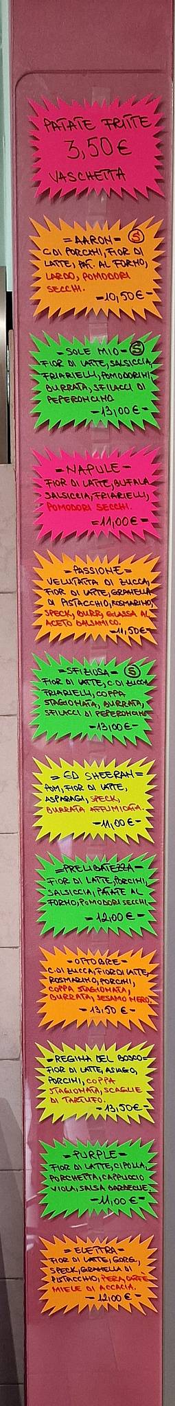Menu di Pizzeria Viper 