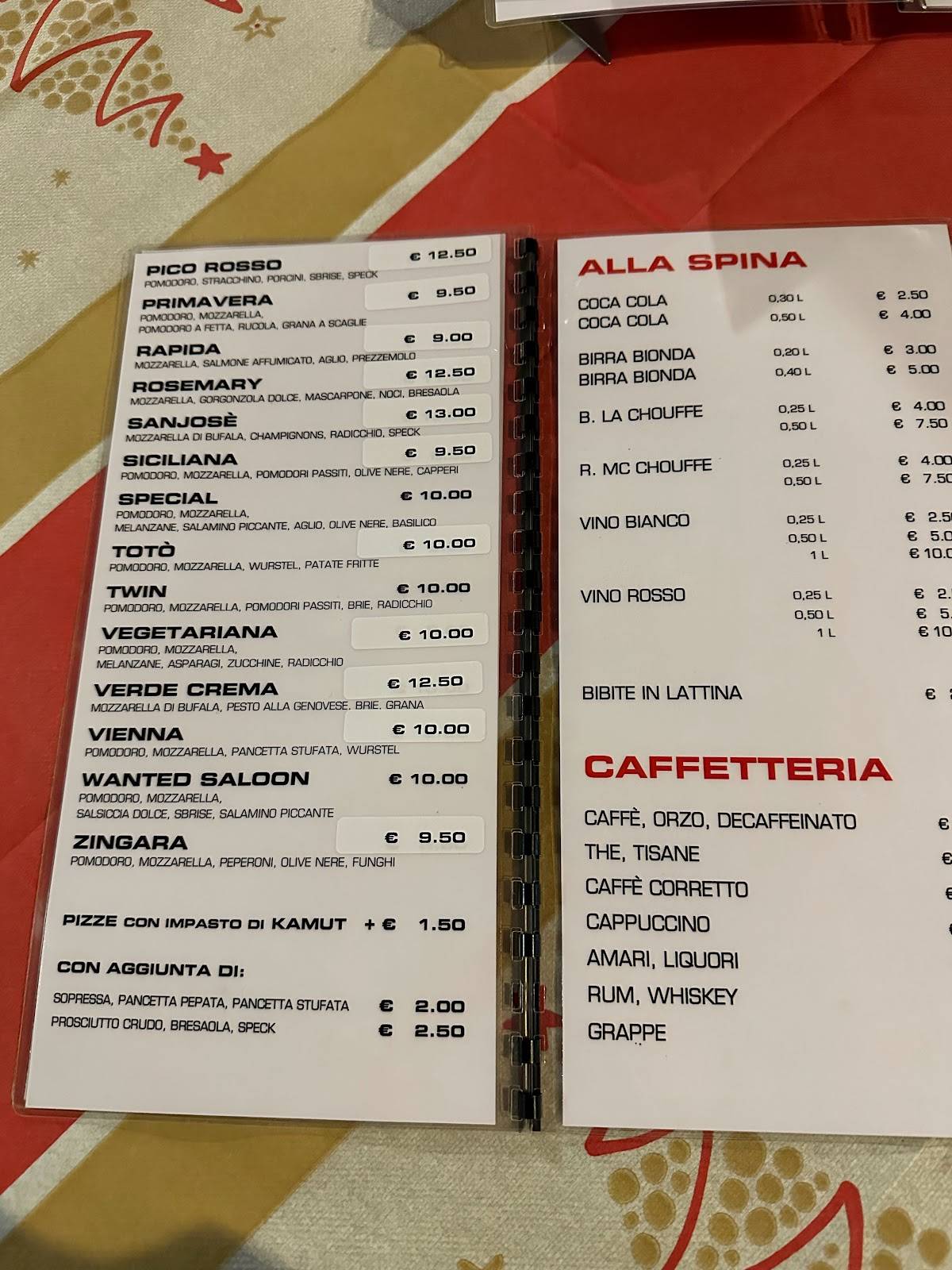 Menu di Pizzeria Wanted Saloon 