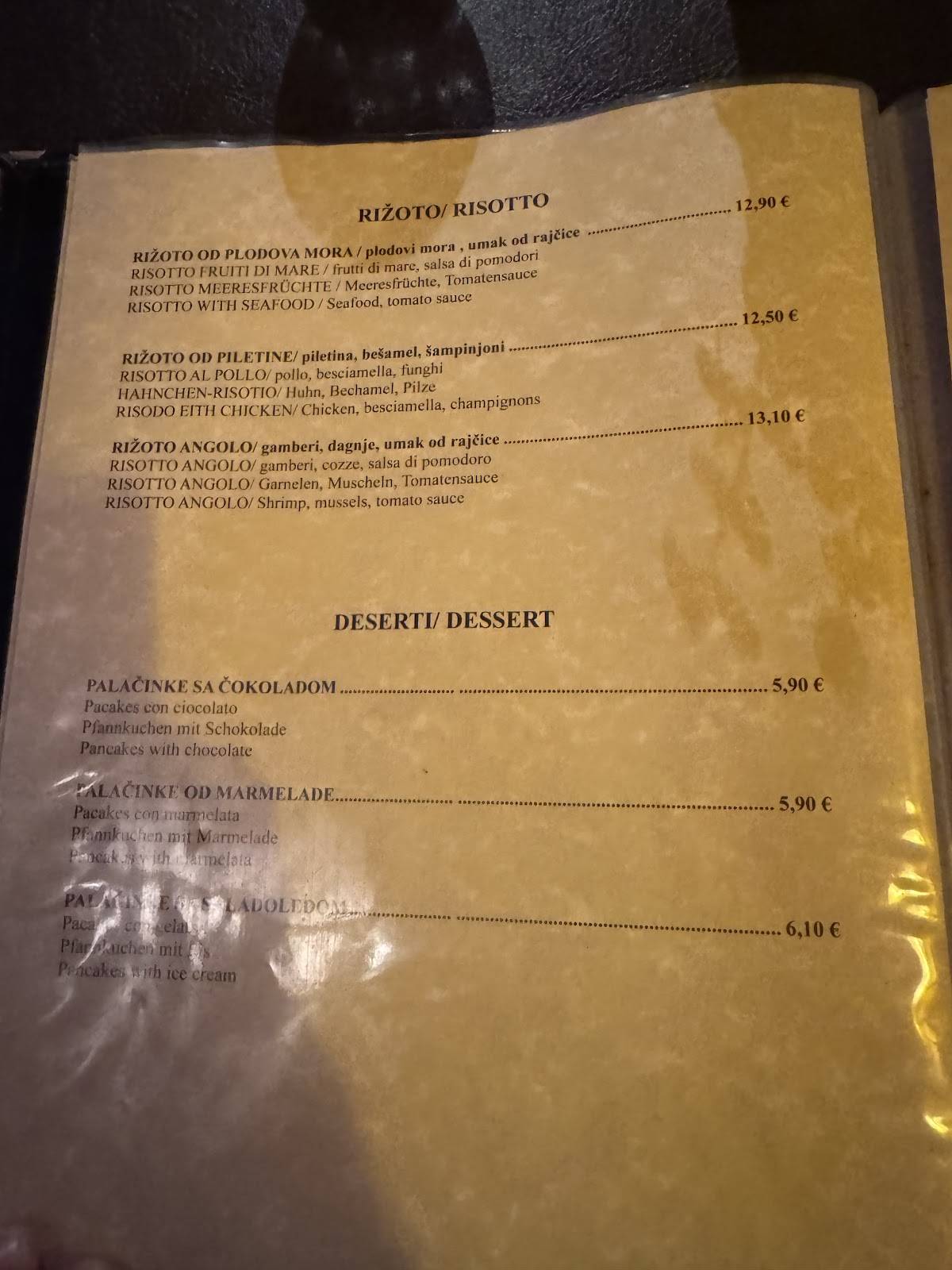 Menu di Pizzeria&Spaghetteria Angolo 