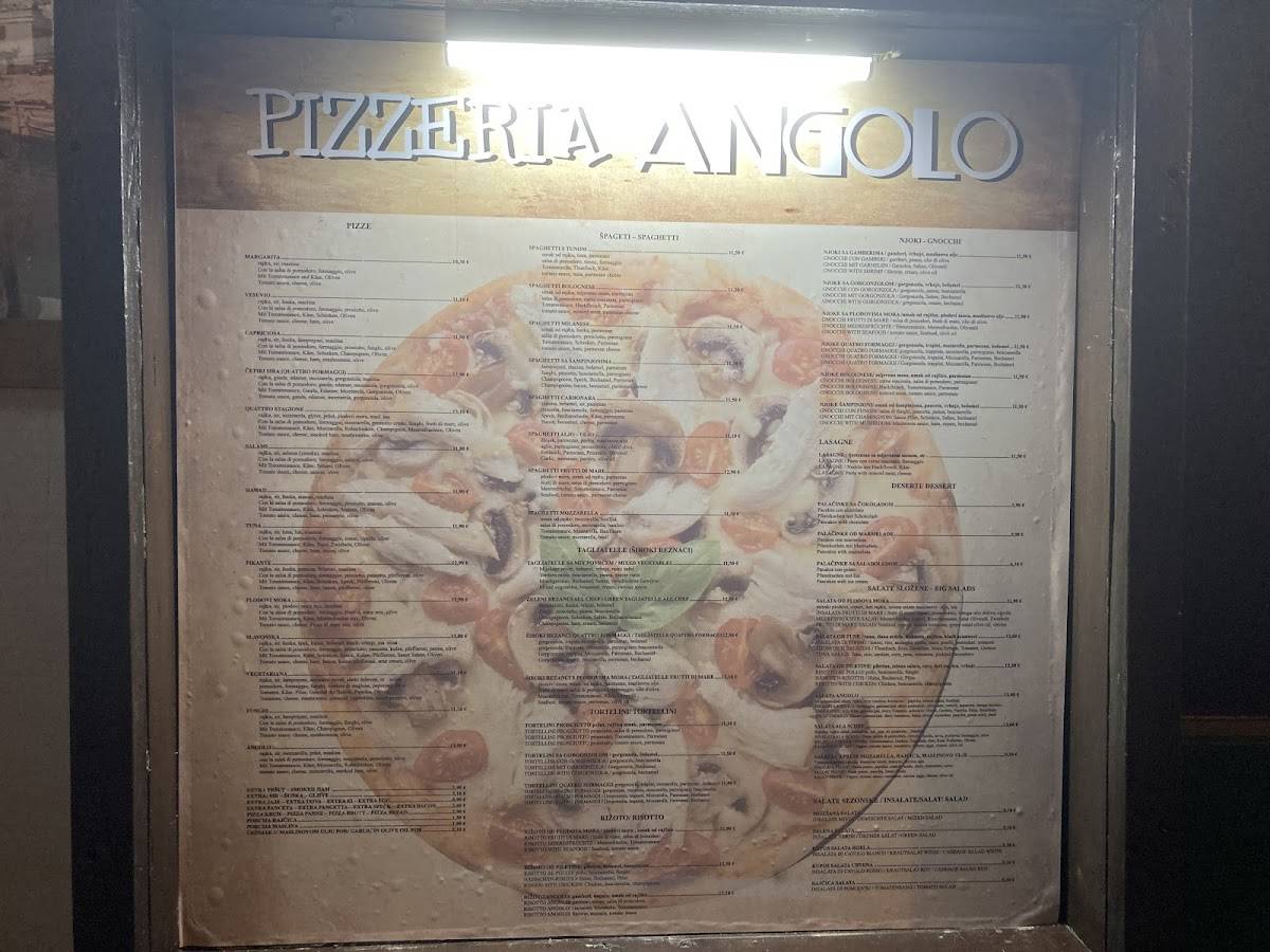 Menu di Pizzeria&Spaghetteria Angolo 