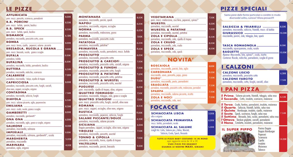 Menu di Pizzeria da Pippo 