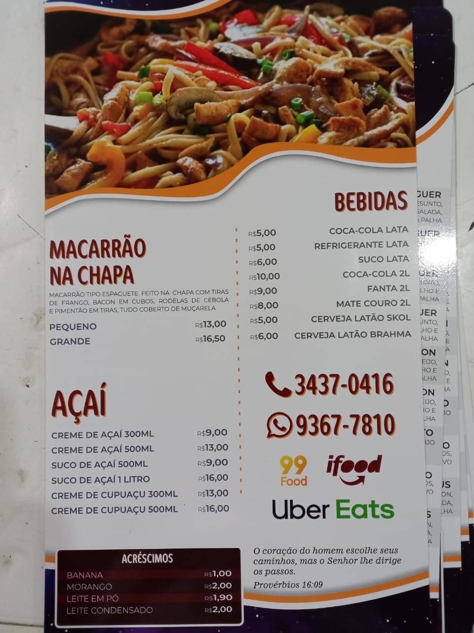 Planeta Lanches cardápio