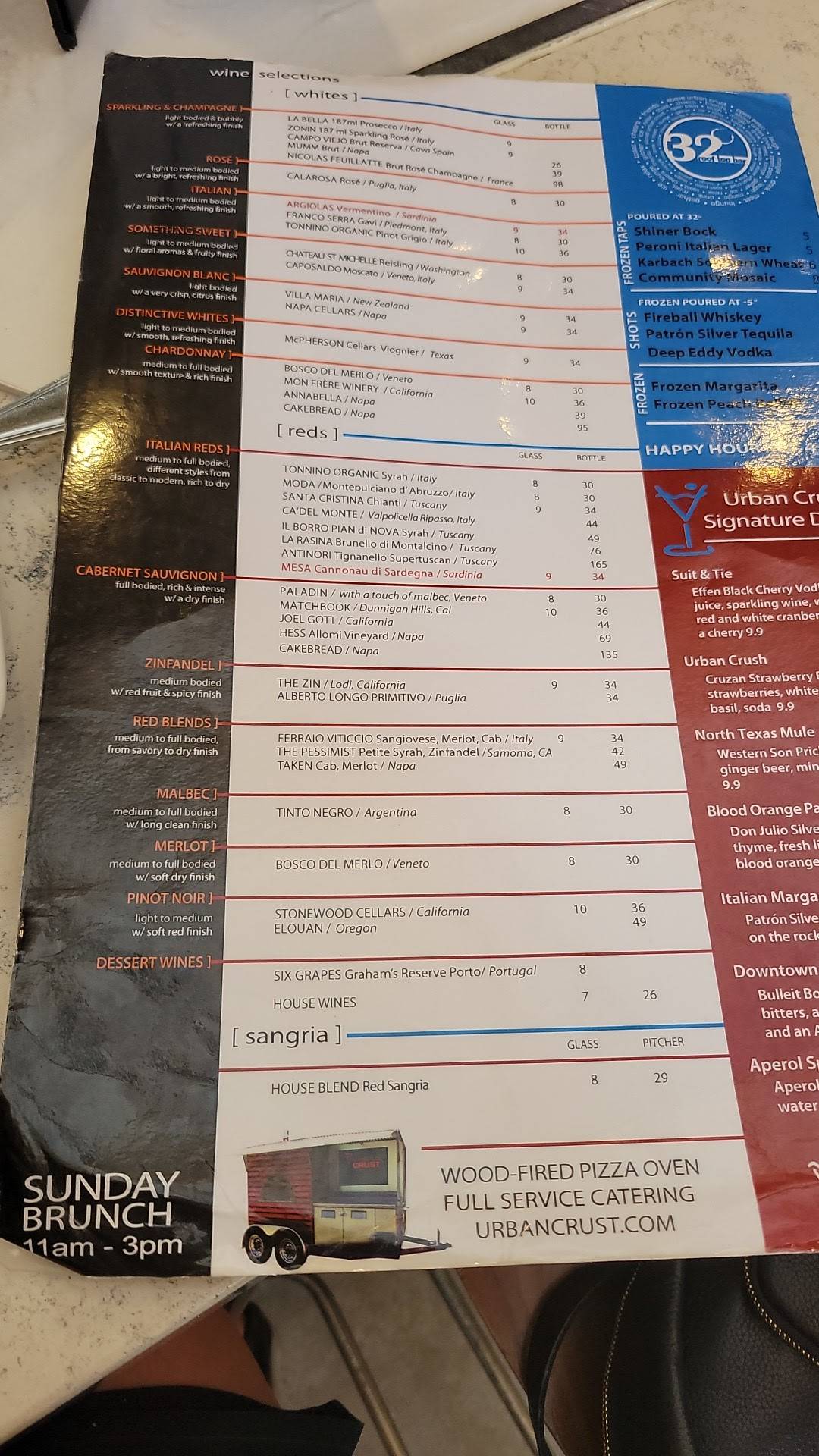 Menu at Urban Crust pub & bar, Plano, E 15th St