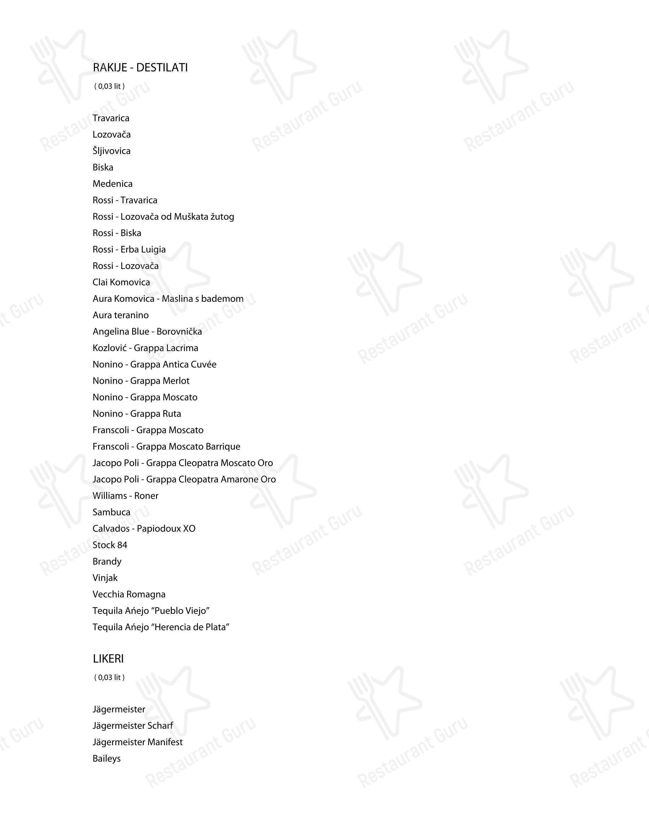 Menu per Plavi podrum in Abbazia
