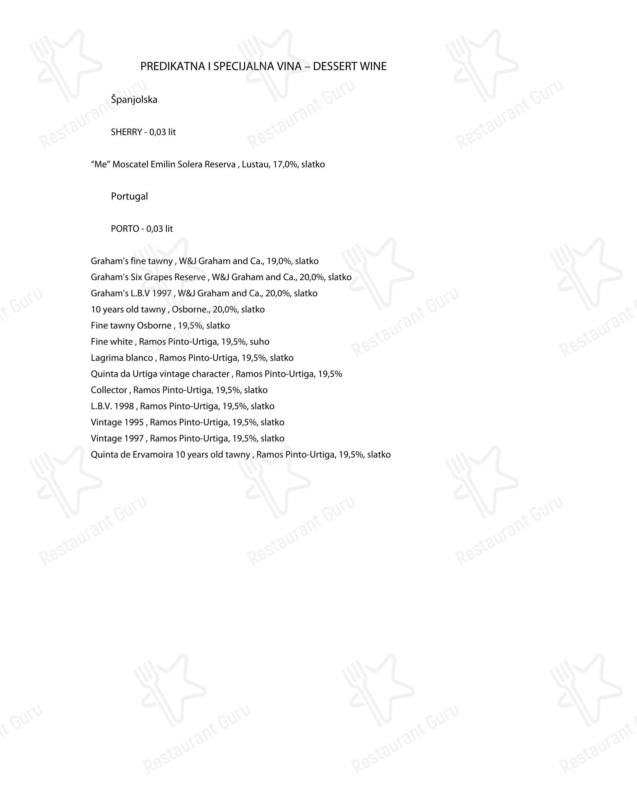 Menu per Plavi podrum ristorante