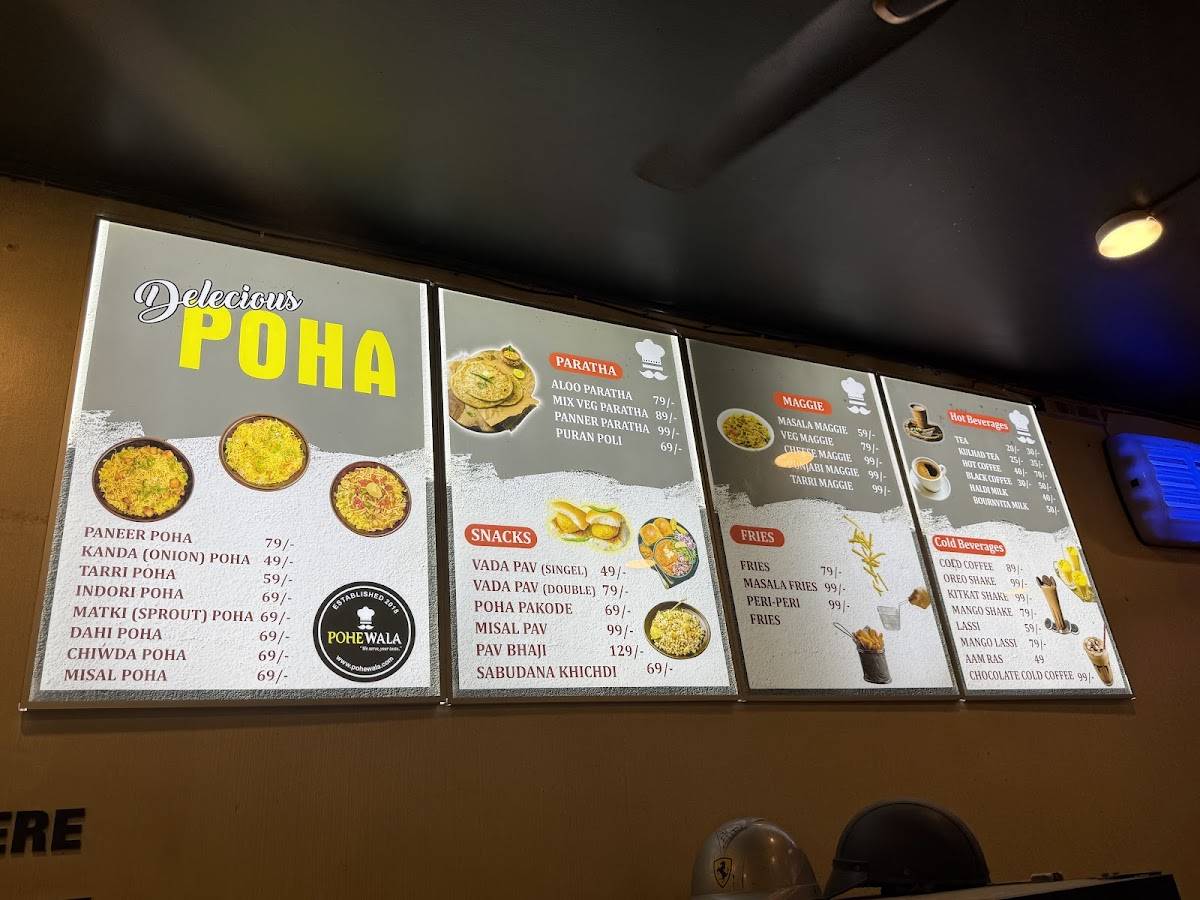 Pohewala HSR Banglore menu