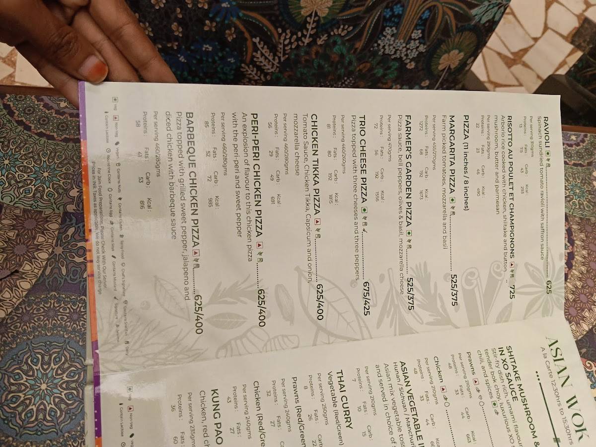 Poolside Cafe menu