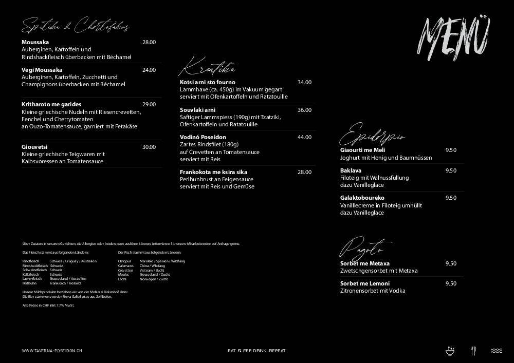 Menu di Poseidon 