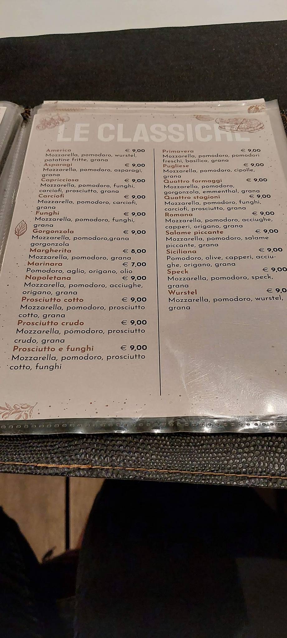 Menu di Ristorante Positano 