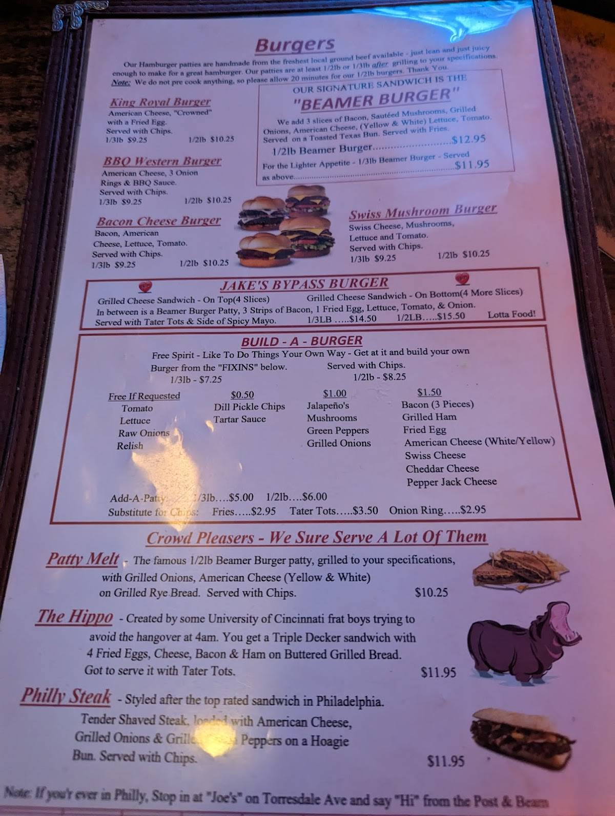 Menu at Post & Beam pub & bar, Cleveland