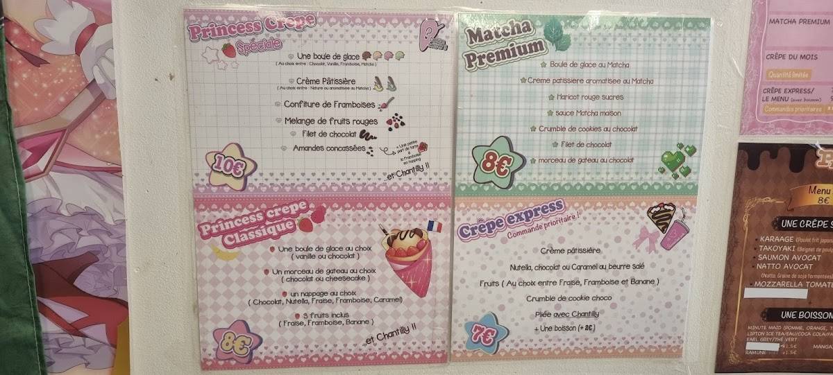Menu de Princess Crêpe