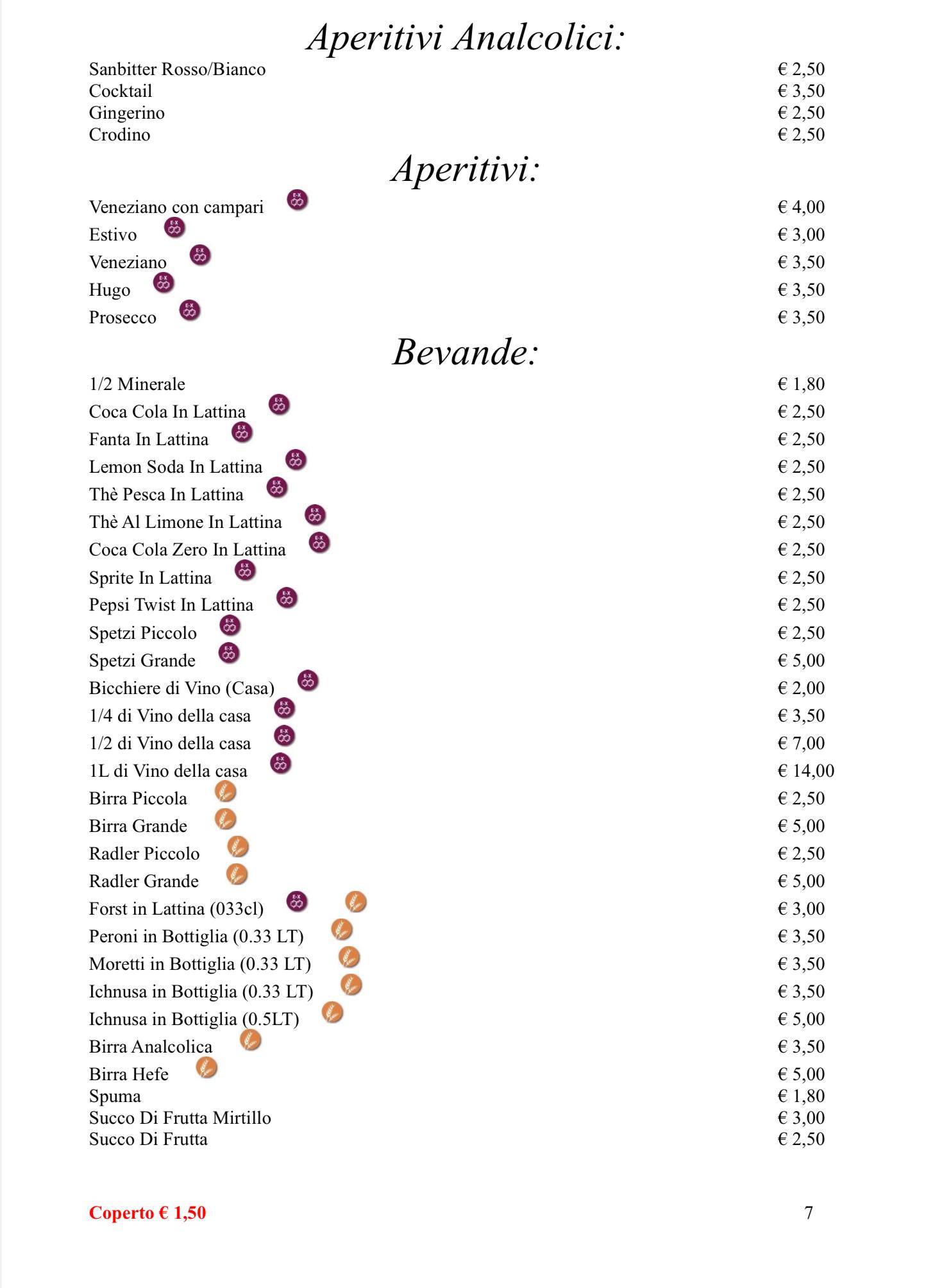 Menu di Pronto e Via 