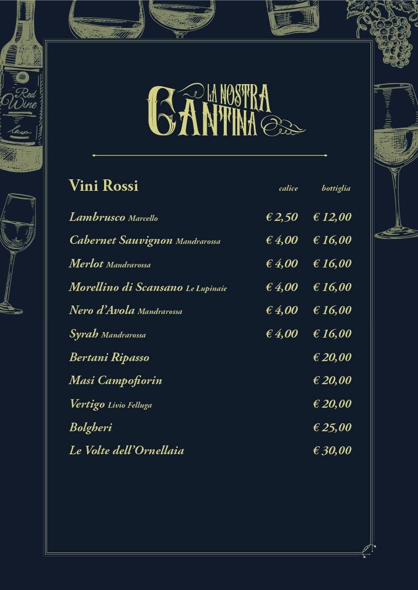 Menu di Pub Birreria La Corriera 