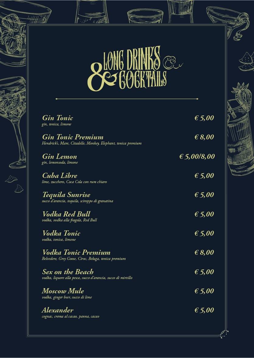 Menu di Pub Birreria La Corriera 