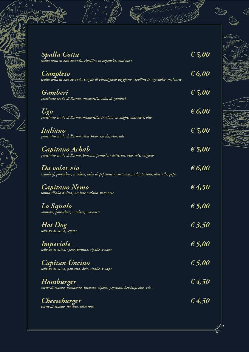 Menu di Pub Birreria La Corriera 