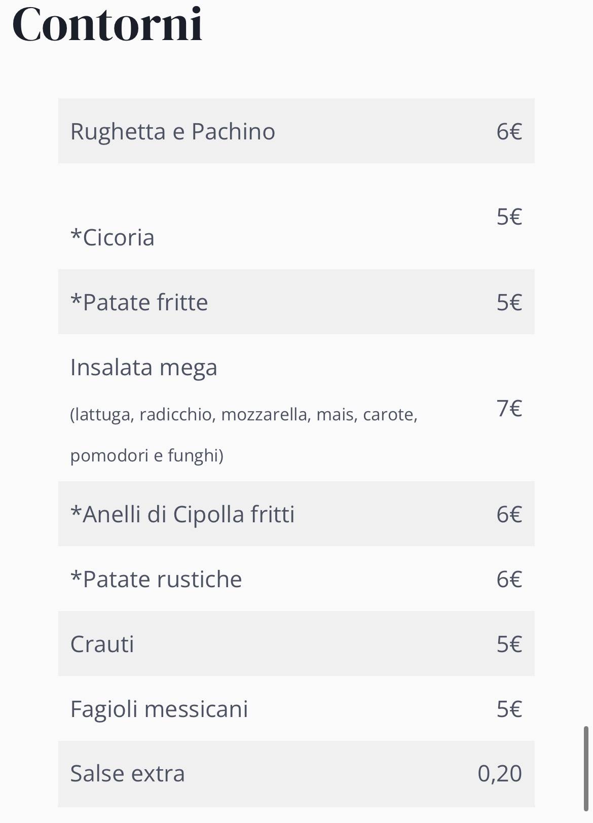 Menu di Pub Four X 
