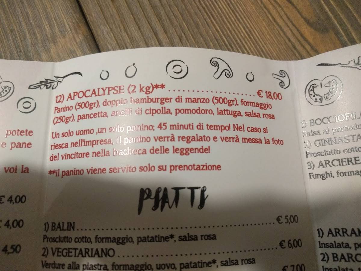 Menu di Ristorante Zarja 