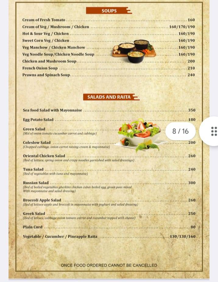 Alora Spice menu