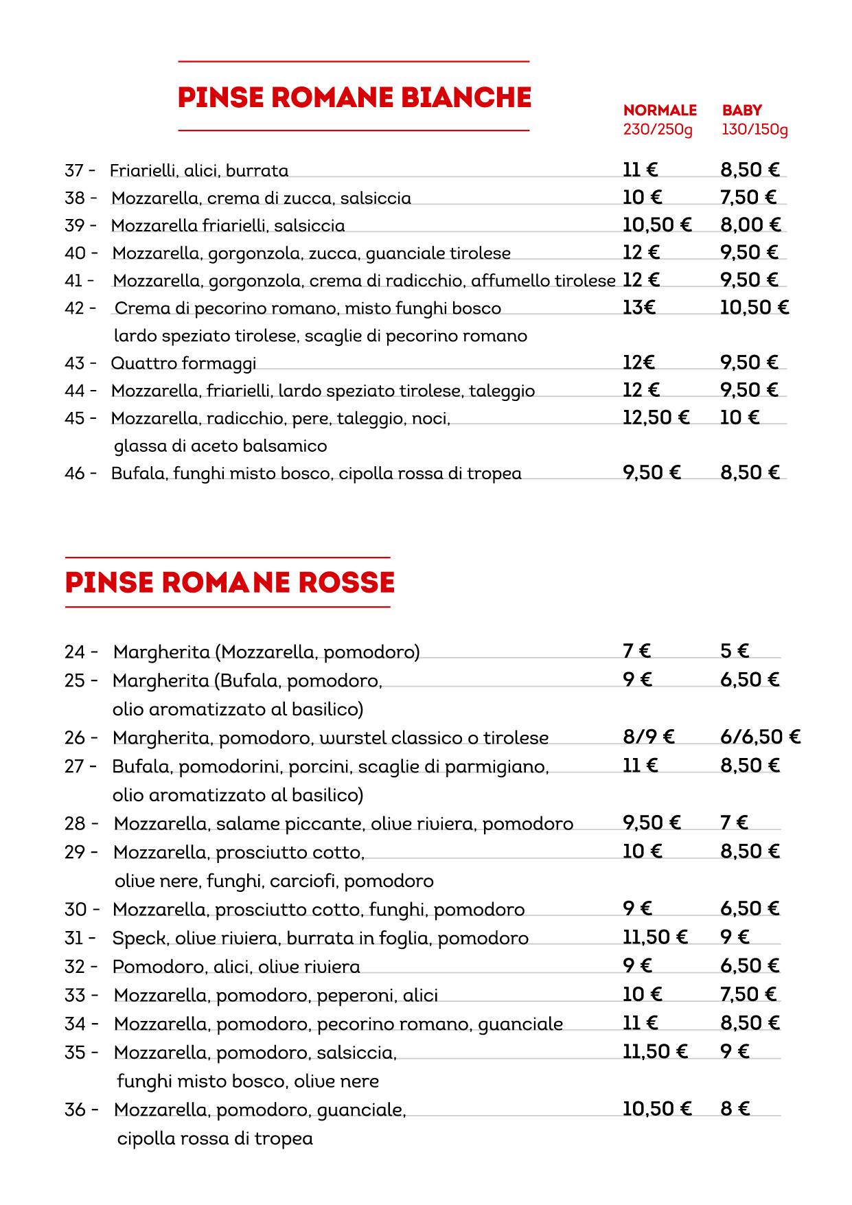 Menu di Bar Borgo Rosso Di Amelii Daniele 