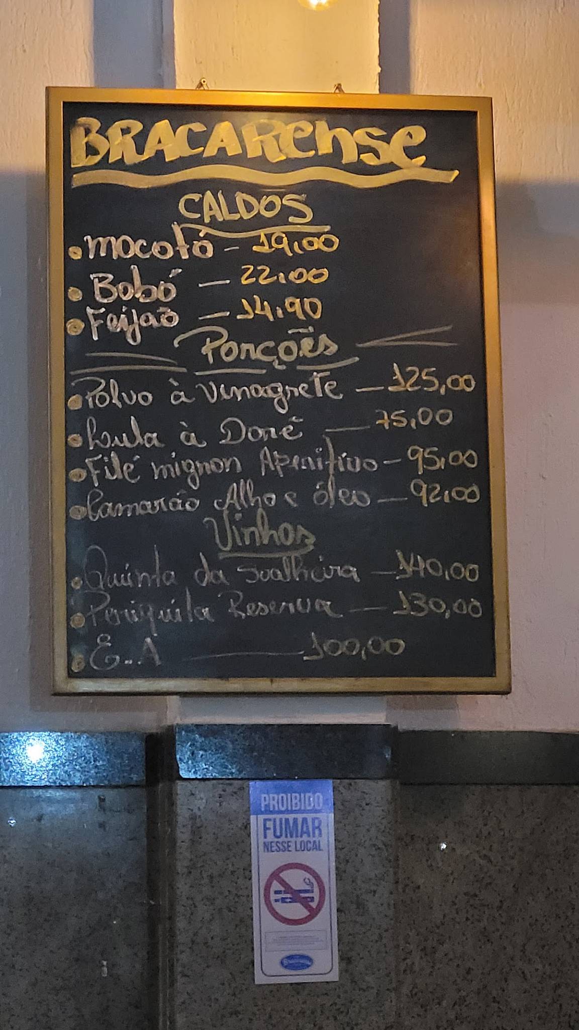 Bracarense cardápio