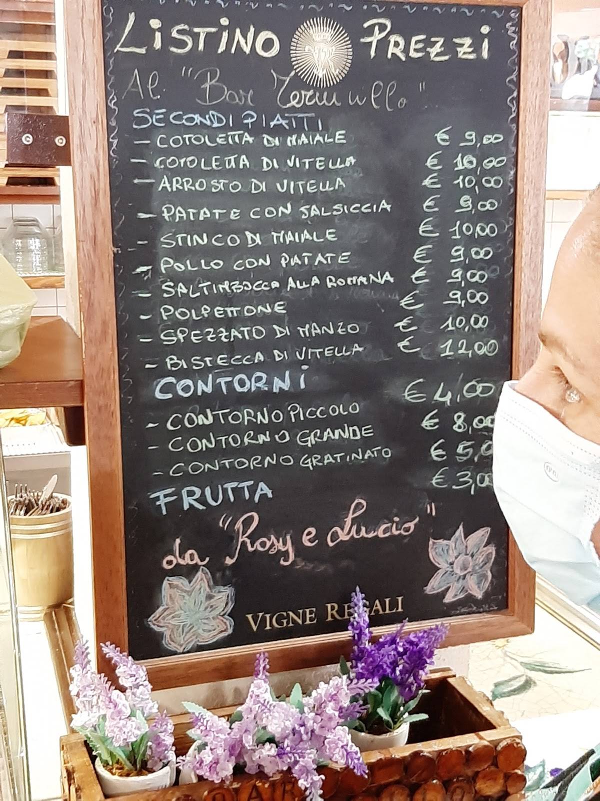 Menu di Bar e Tavola calda Terminillo 