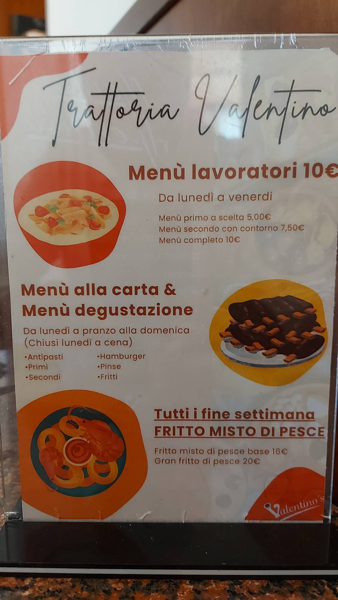 Menu di Valentino 