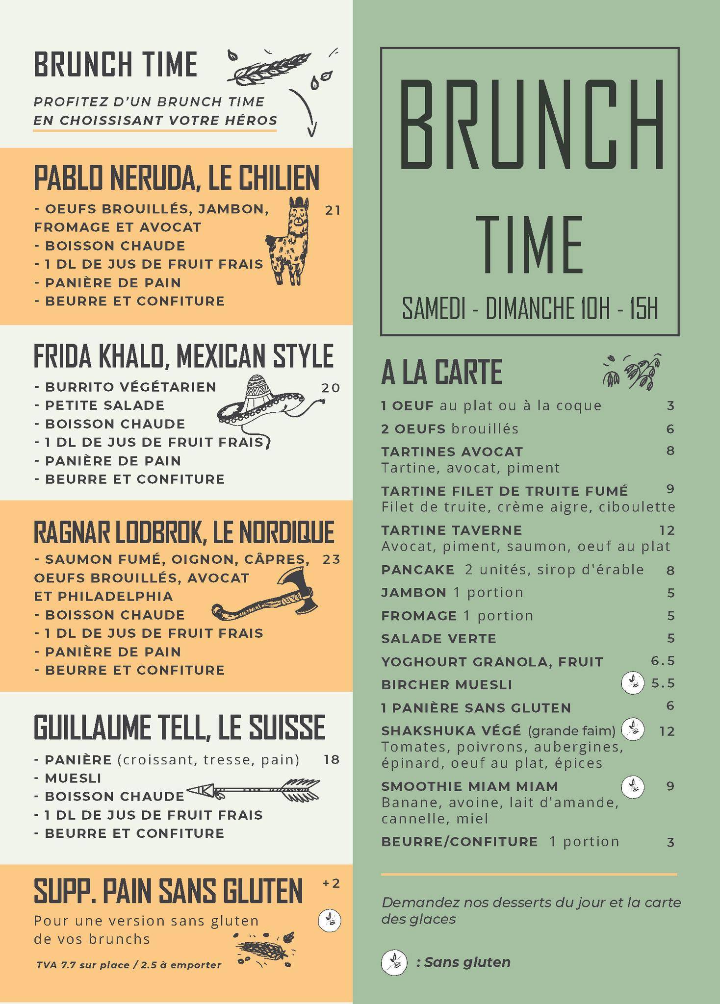 Menu di Bar la Taverne 