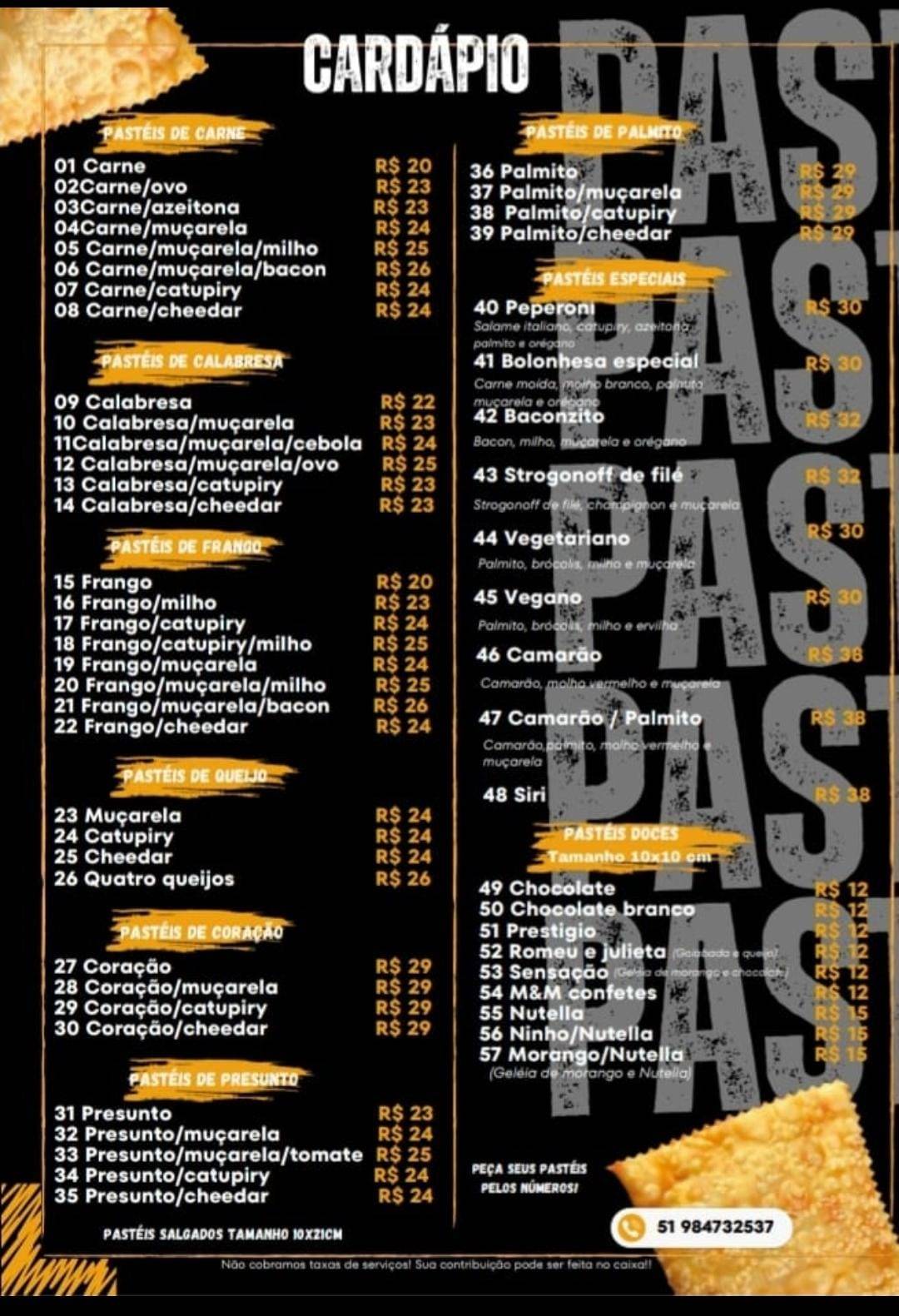 Big House Pastelaria e Petiscaria cardápio