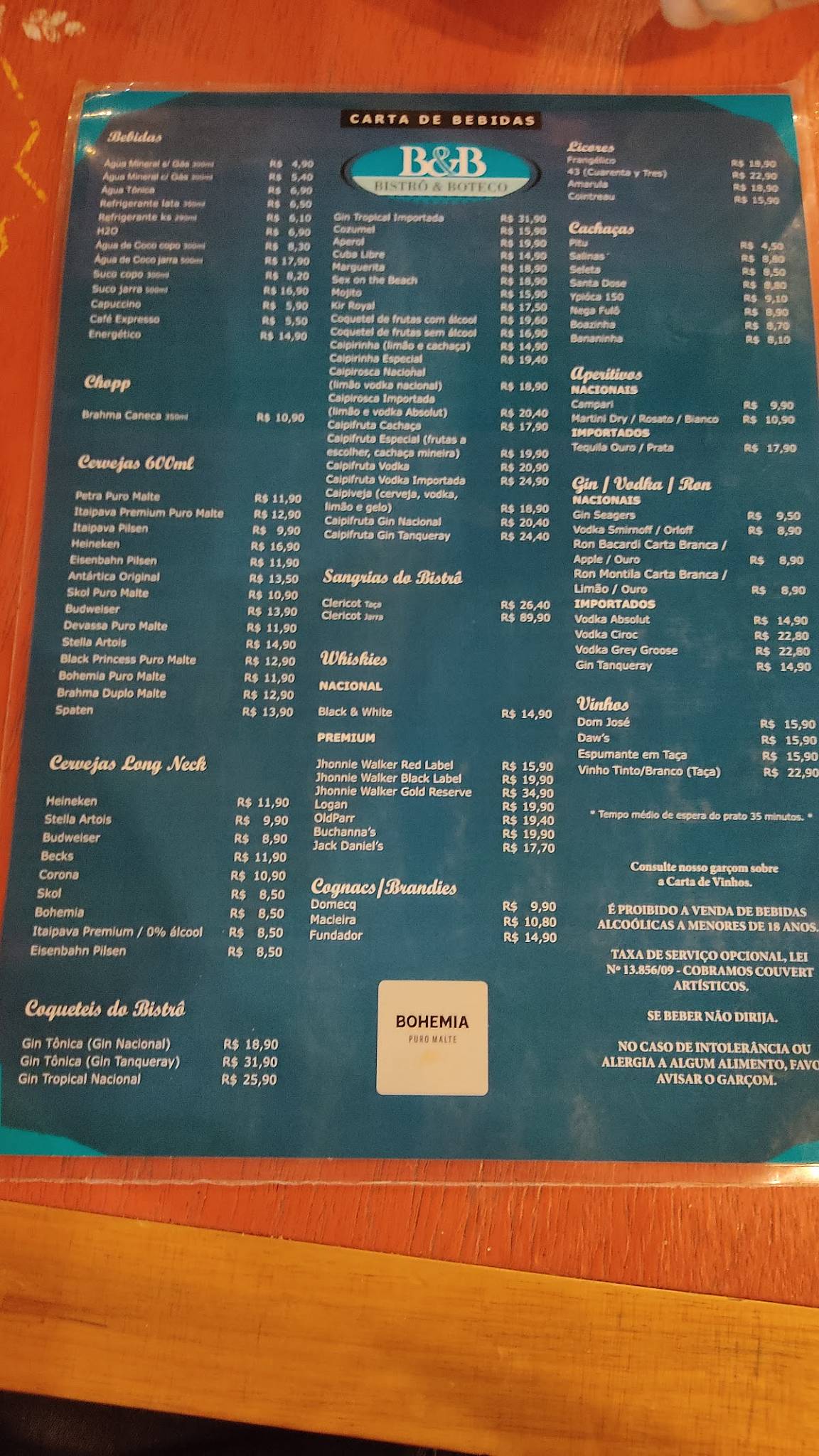 Bistrô & Boteco - Pátio Norte Shopping cardápio