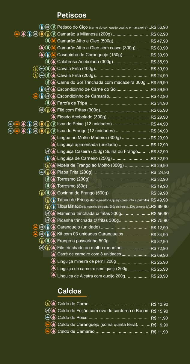 Boteco do Ciço cardápio