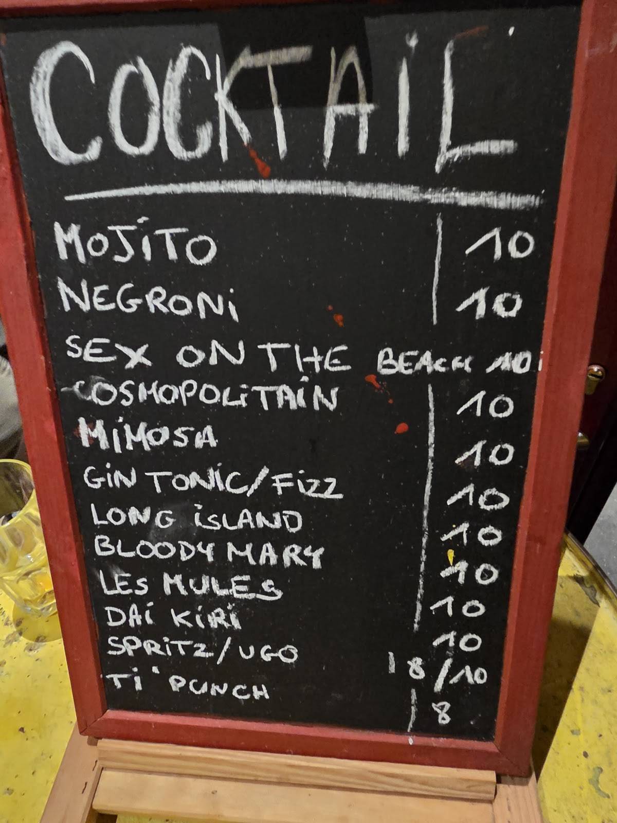 Menu de Broc'Bar