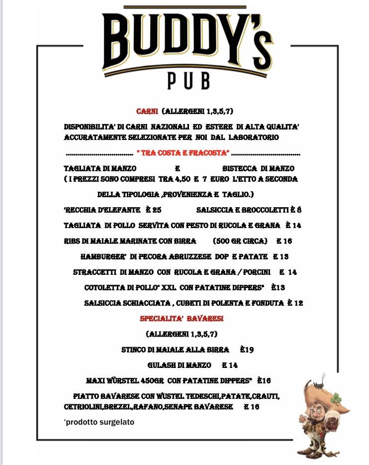 Menu di Buddy's 