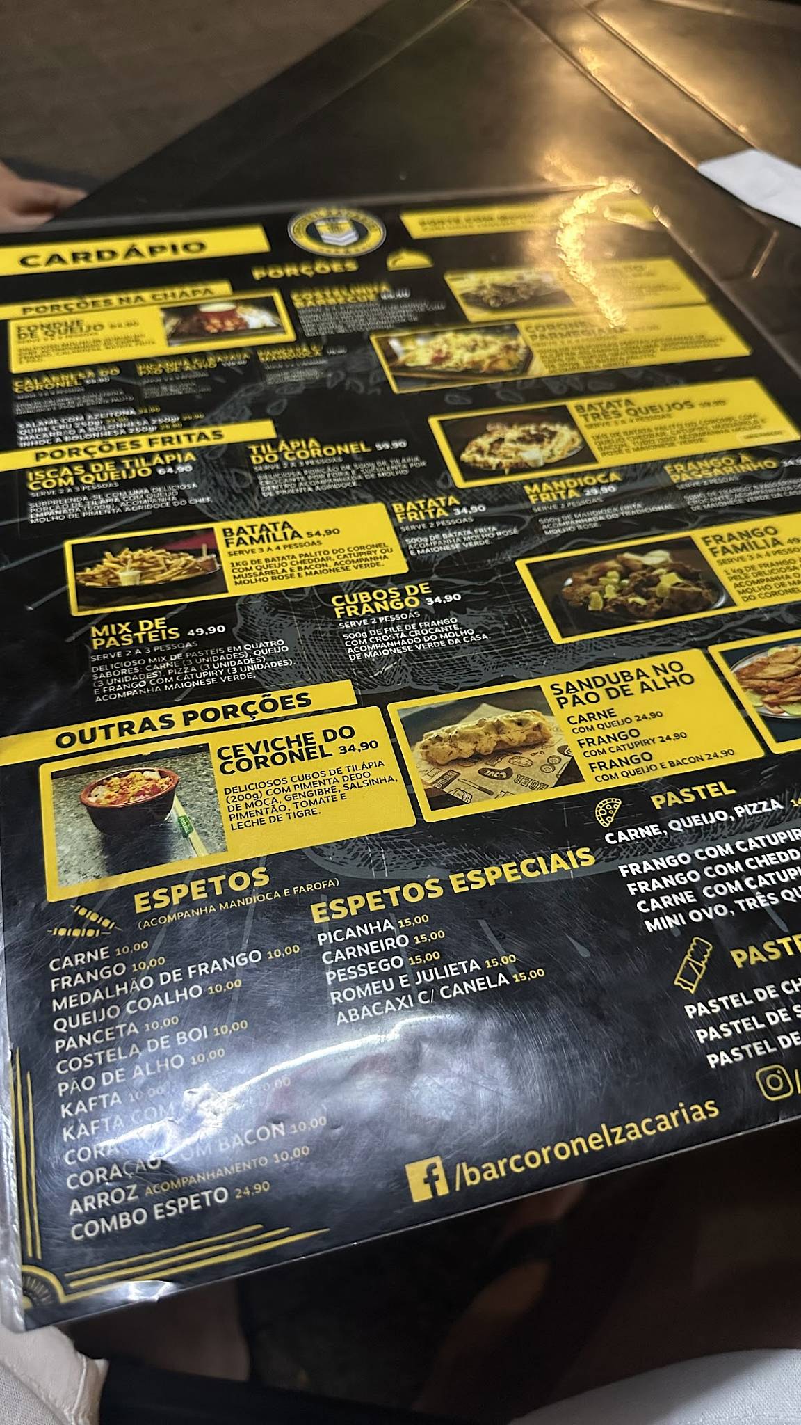 Coronel Zacarias BAR cardápio