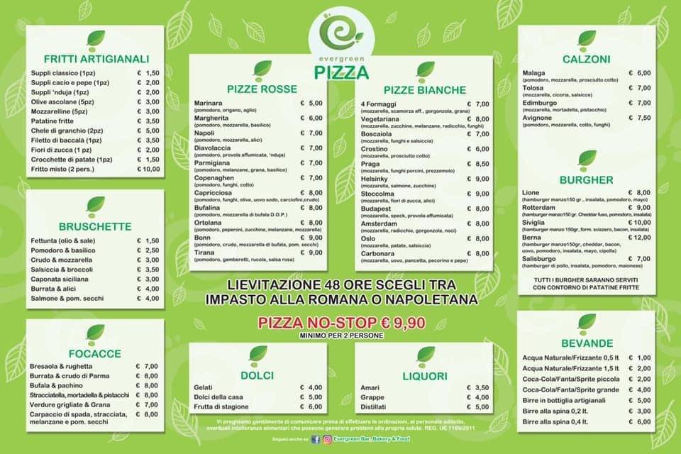 Menu di Evergreen 