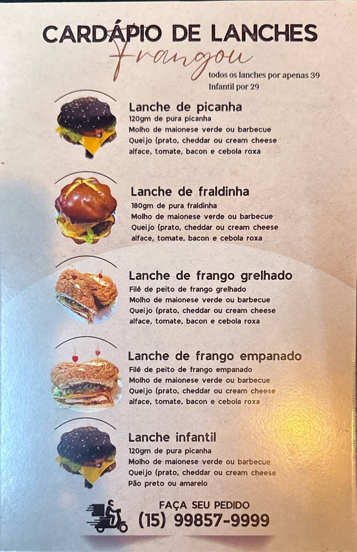 Frangou Piedade cardápio