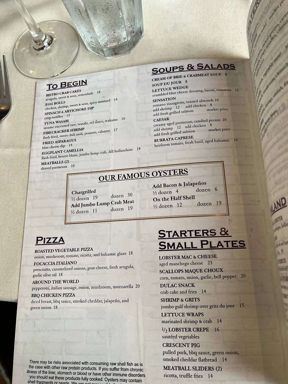 Menu at French Market Bistro pub & bar, Baton Rouge, Highland Rd