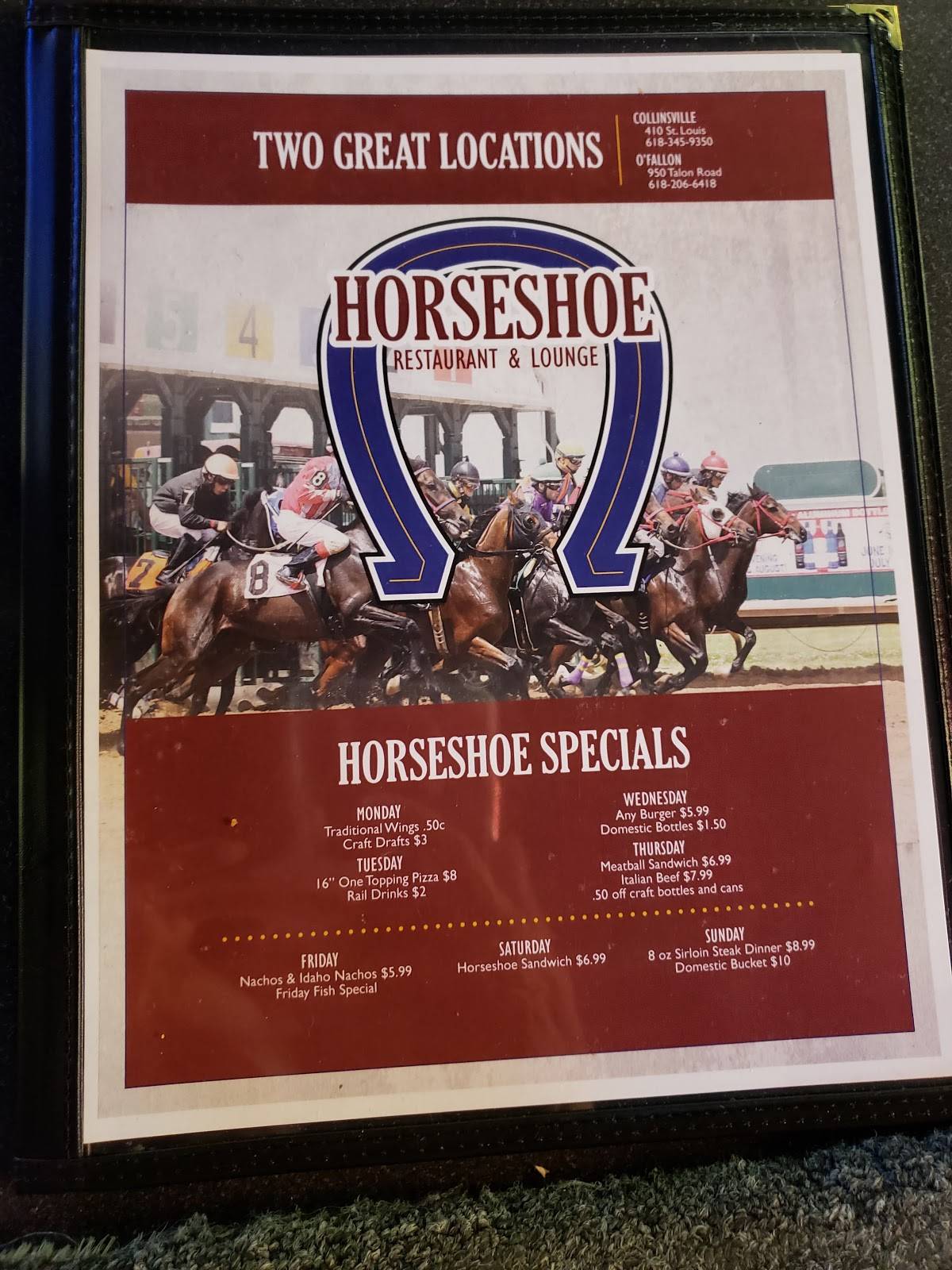 Menu at Horseshoe Lounge & Restaurant, Collinsville