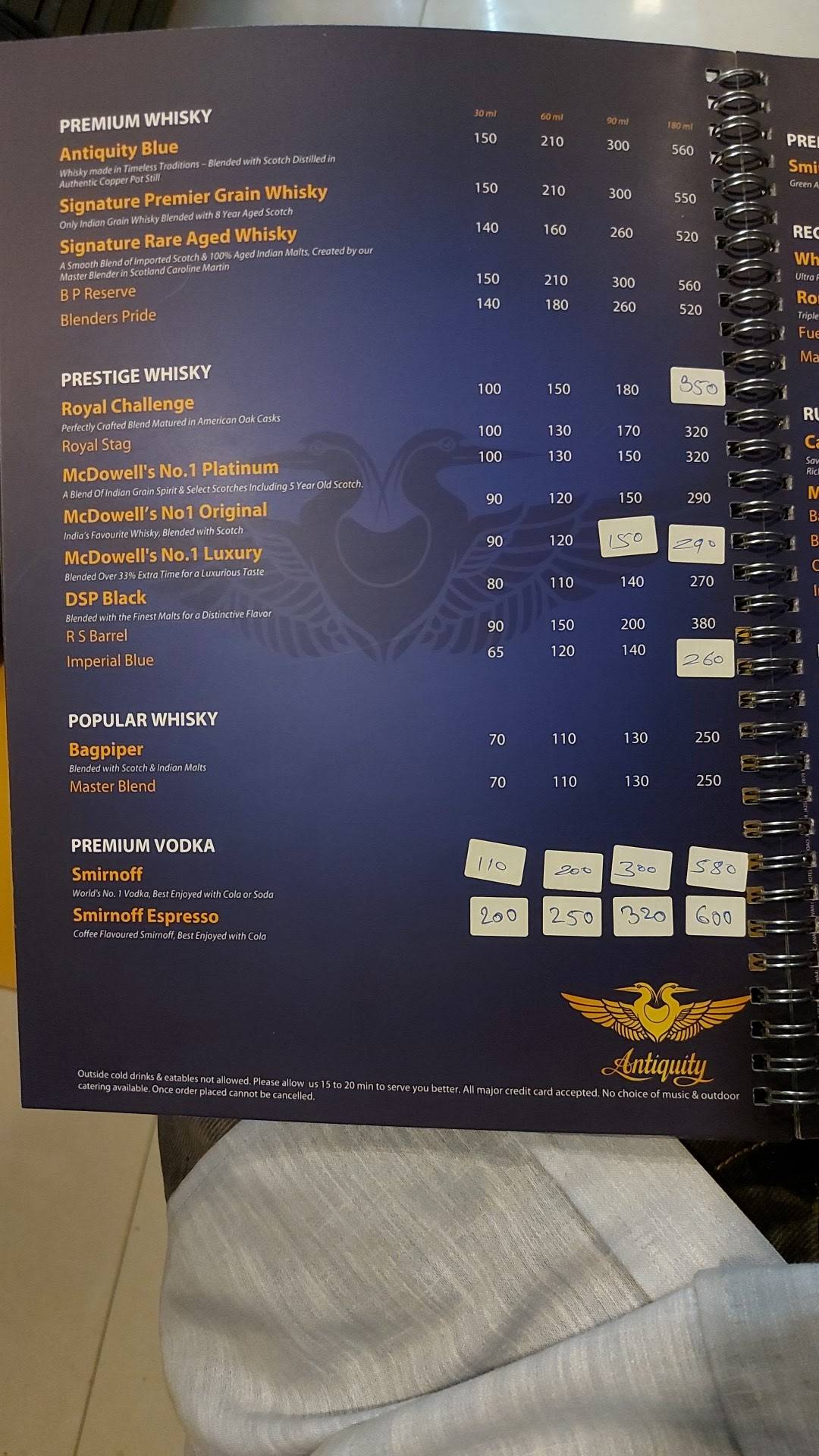 Jalsa Restaurant and Bar menu