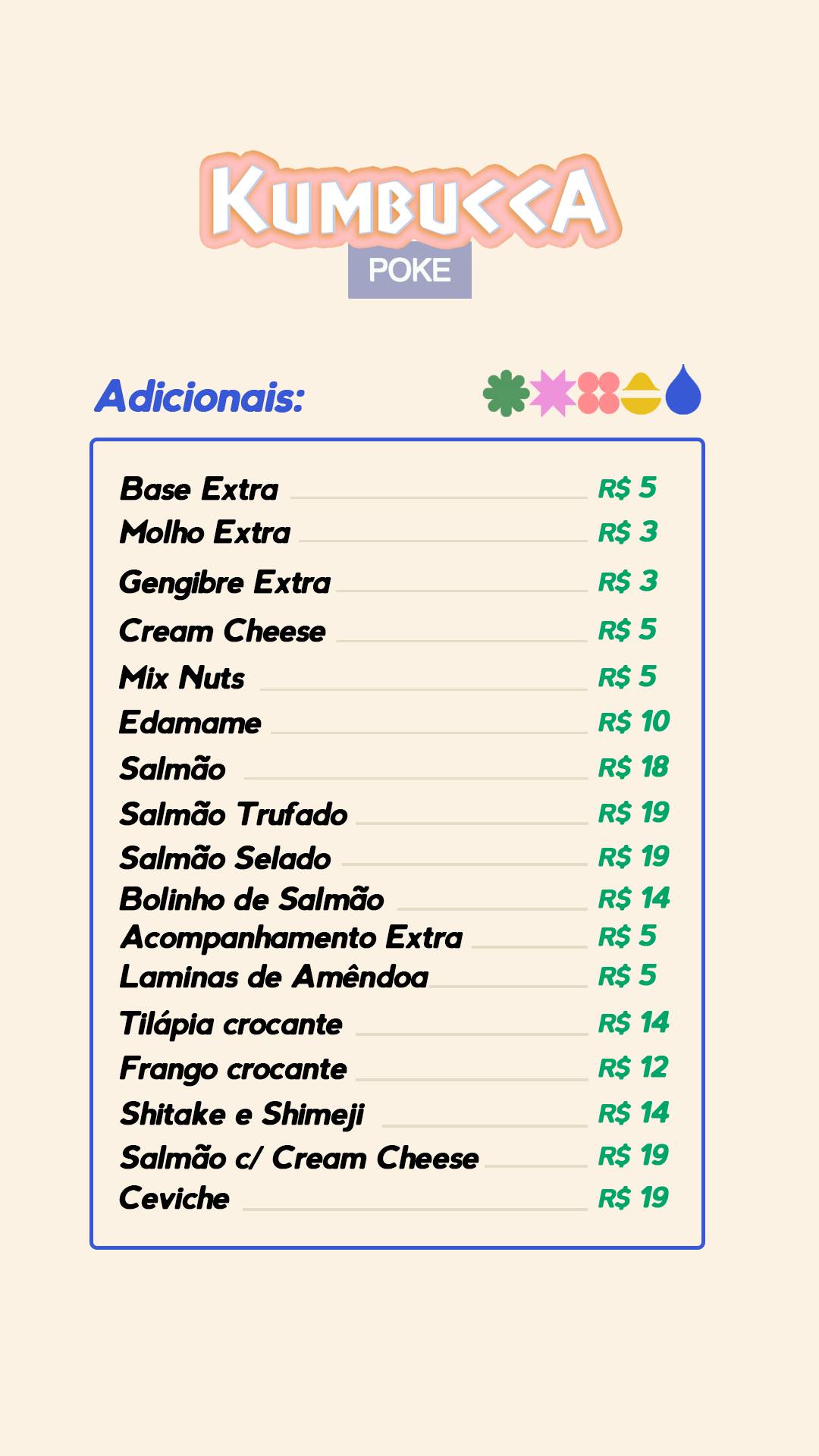Kumbucca Poke cardápio