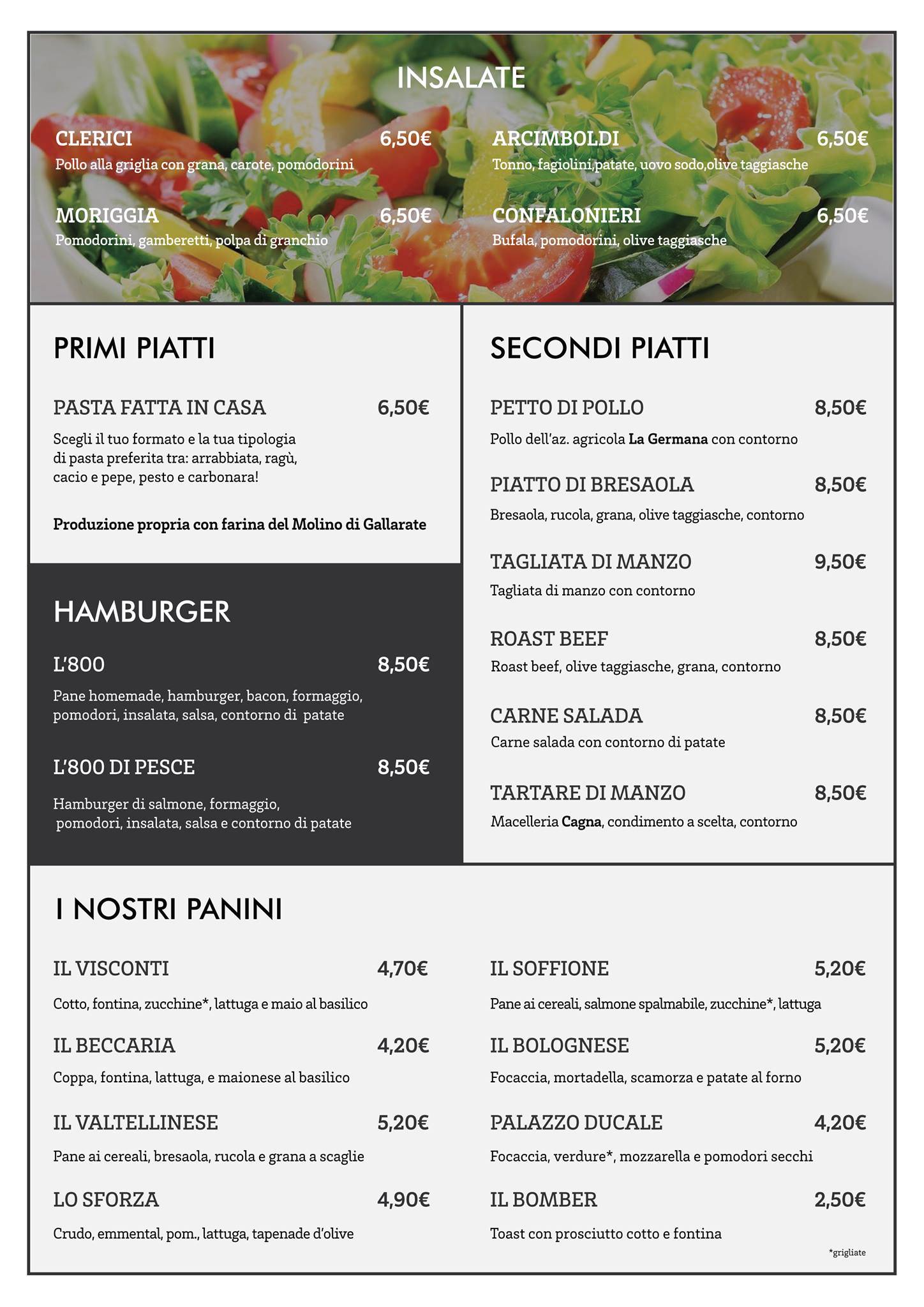 Menu di L'800-MangiaBeveria Varese 