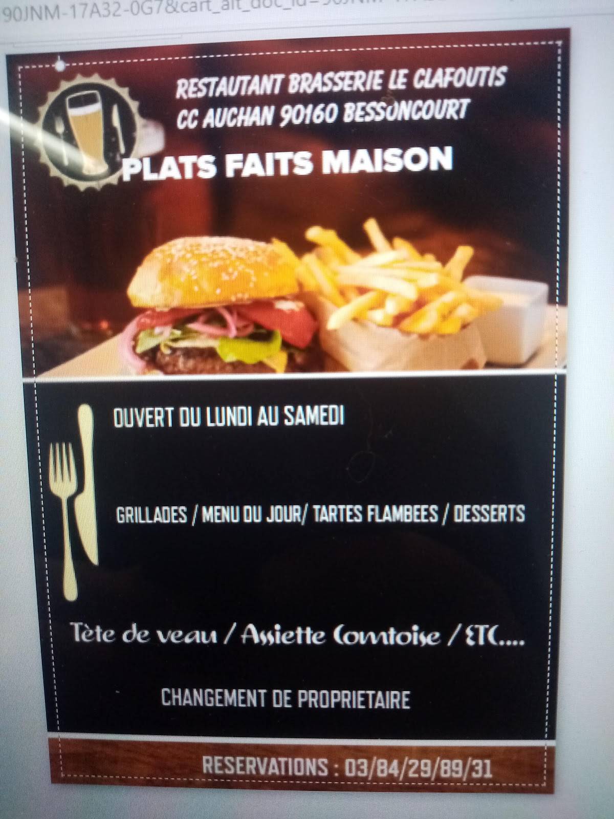 Menu de Le Clafoutis