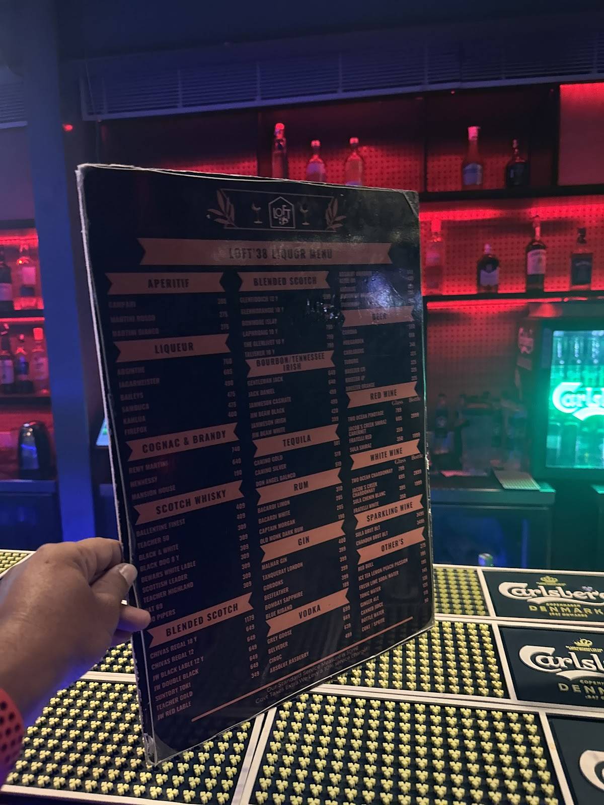 Loft 38 menu