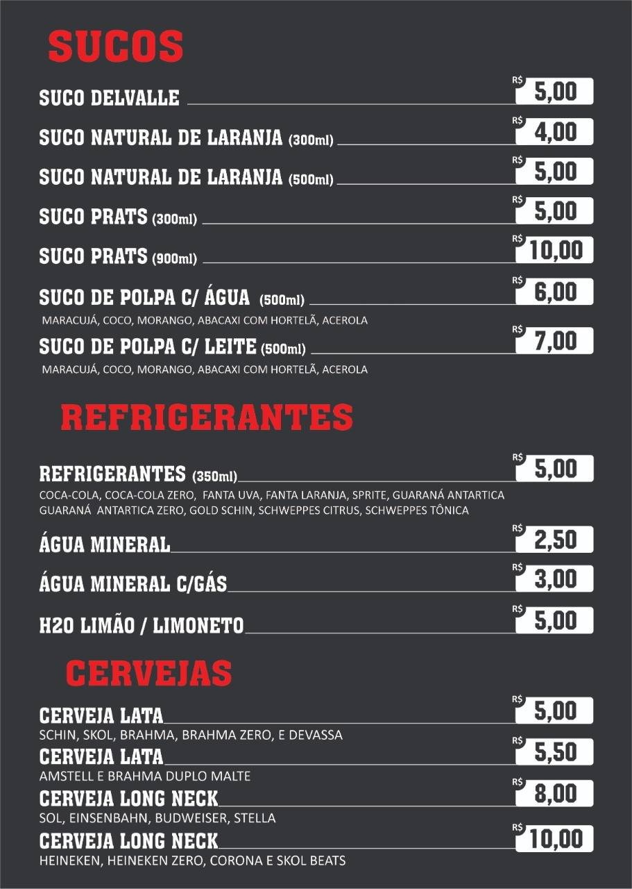 Master 44 - Cianorte cardápio