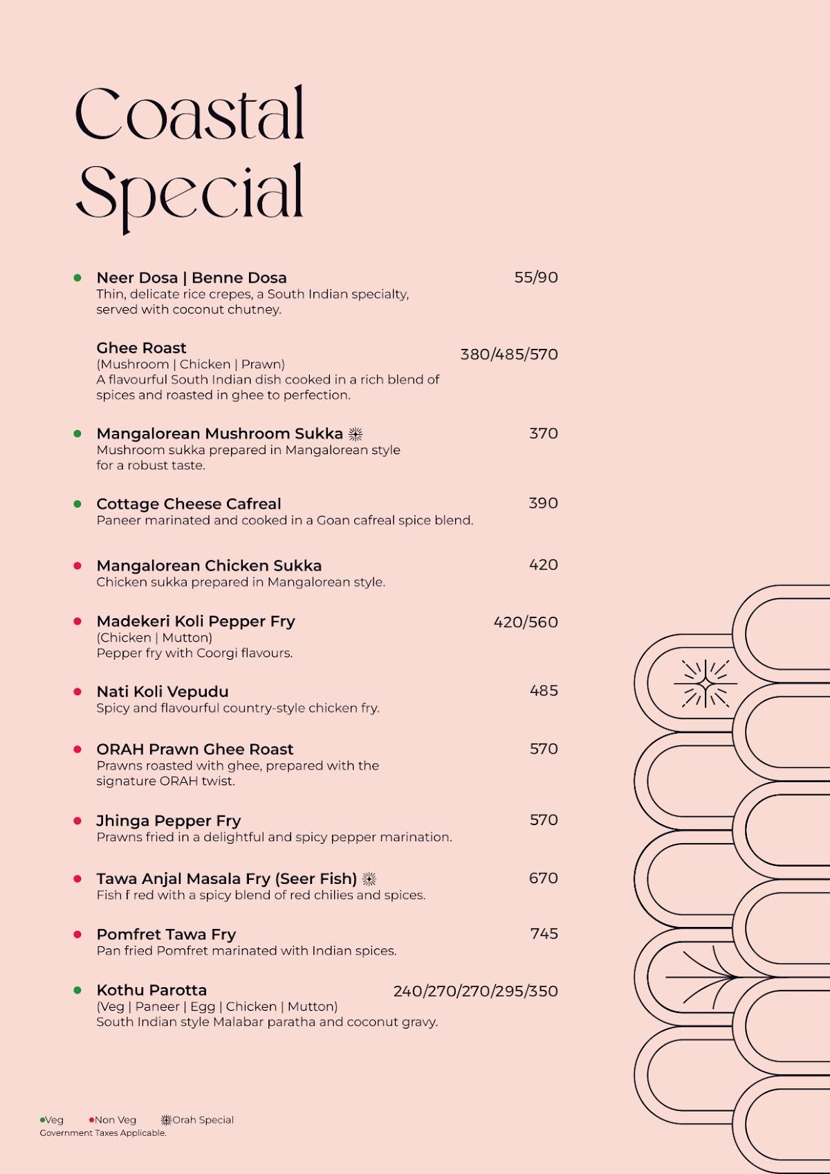 Orah Brew Garden menu