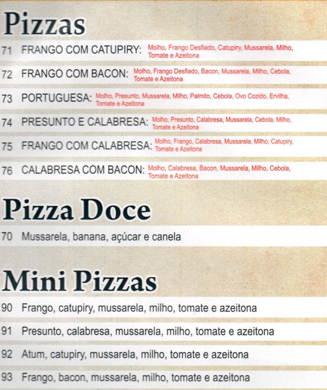 PP Lanches cardápio