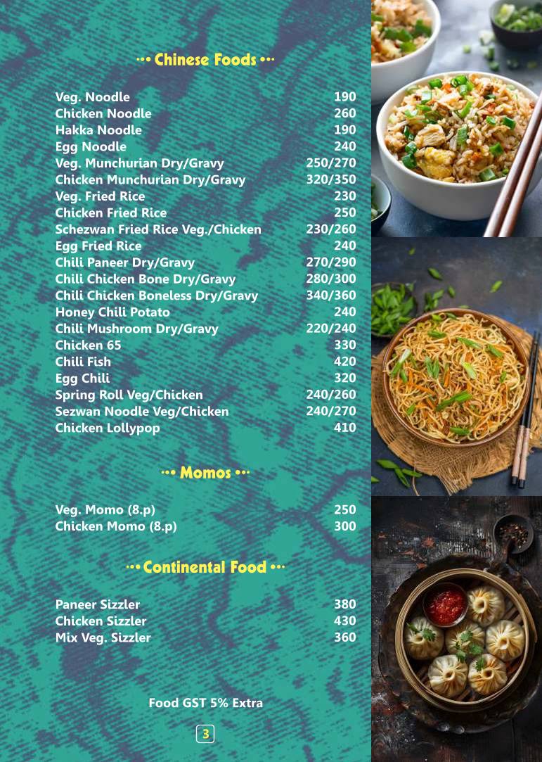 Pinkcafe Bar & Restaurant menu