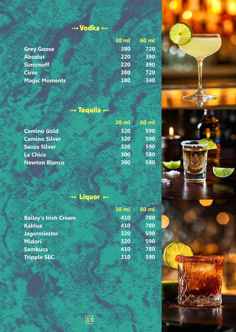 Pinkcafe Bar & Restaurant menu